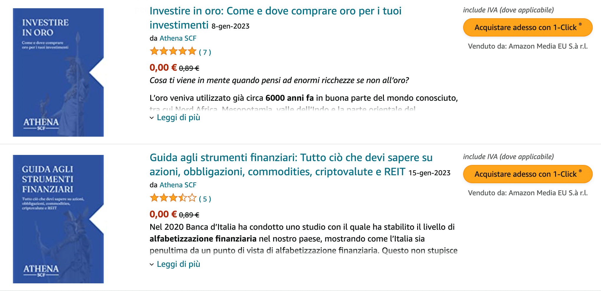 Libri su investimenti e strumenti finanziari di Athena SCF.