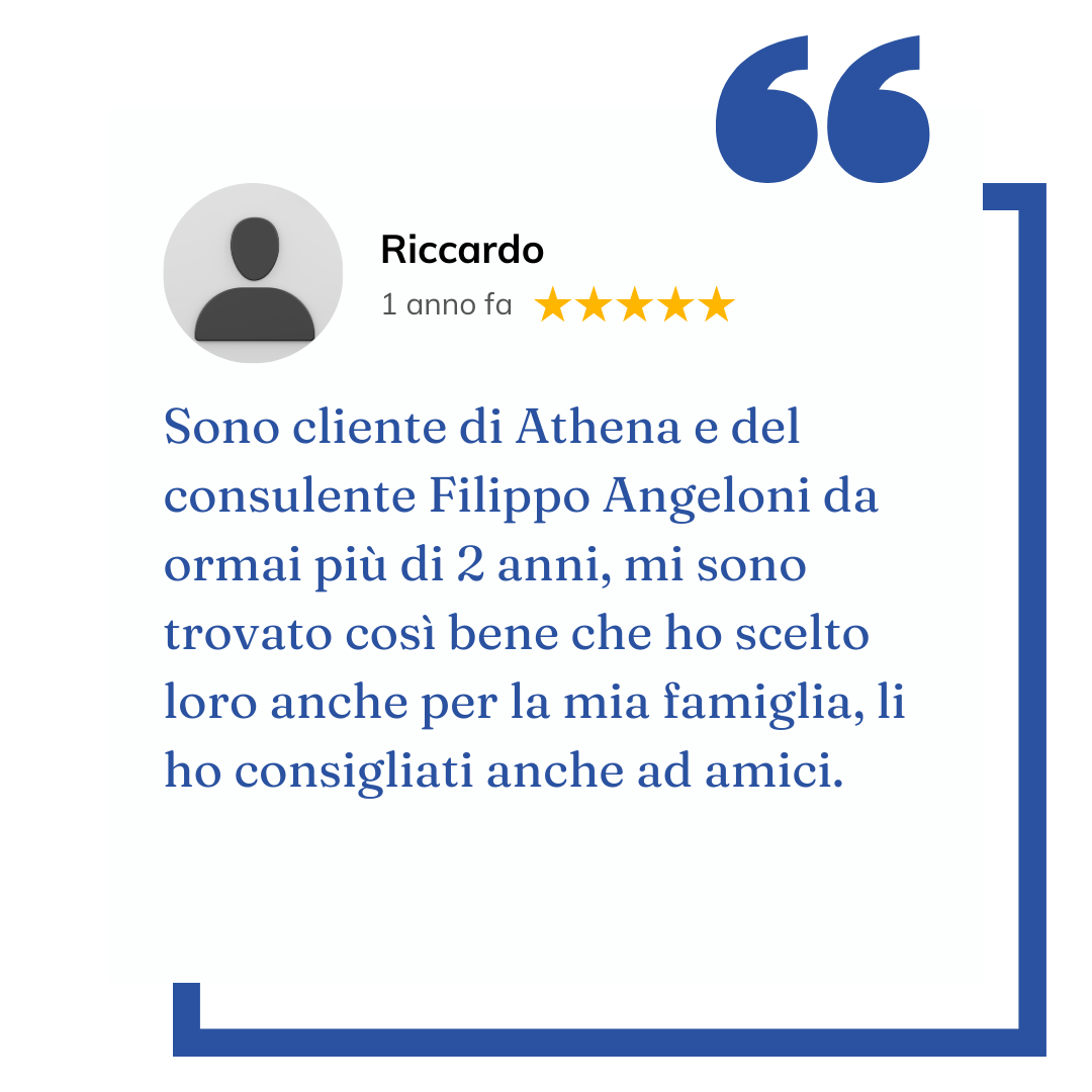 Testimonianza di cliente soddisfatto di consulenza finanziaria.