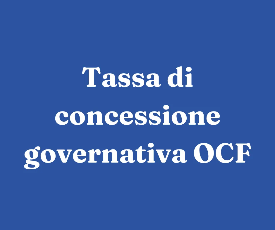 tassa di concessione governativa albo ocf