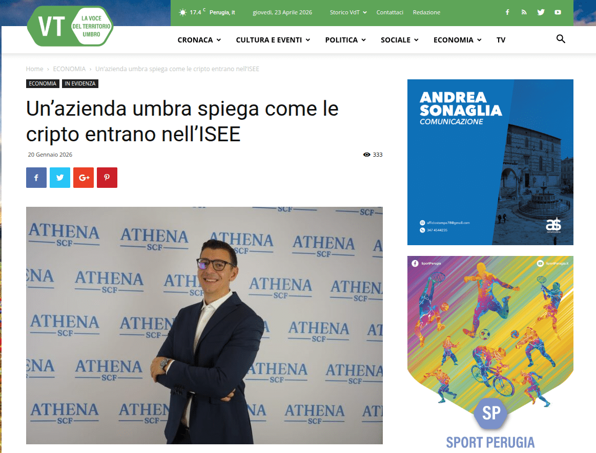 La Voce del Territorio — Un’azienda umbra spiega come le cripto entrano nell’ISEE